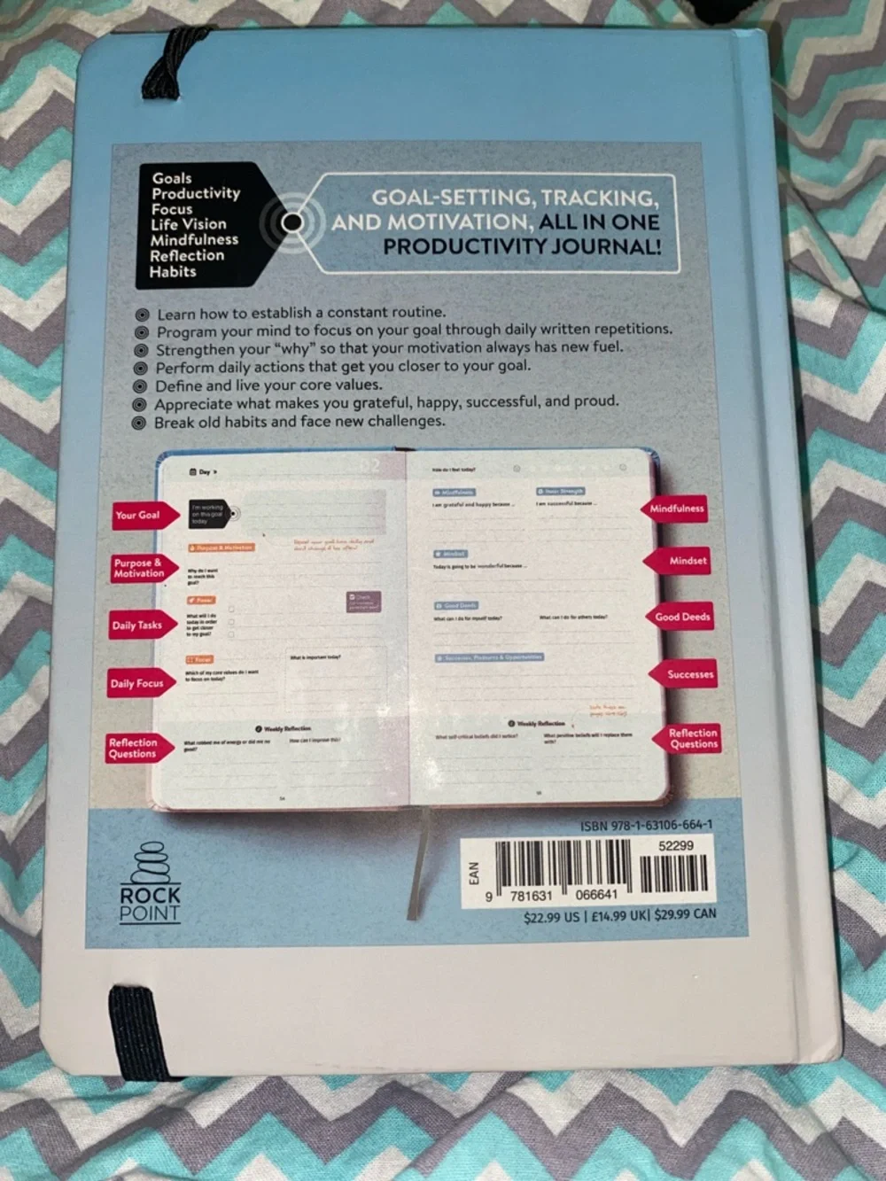 Barnes & Noble Light Blue Success Journal with Black Elastic